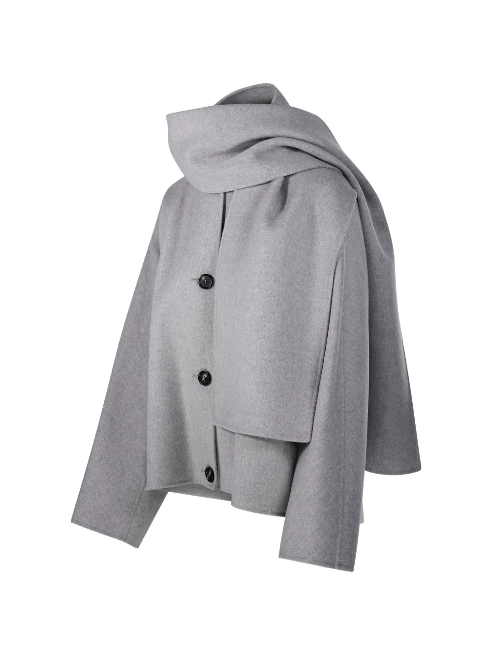 'S Max Mara scarf-detail button-front coat Grijs
