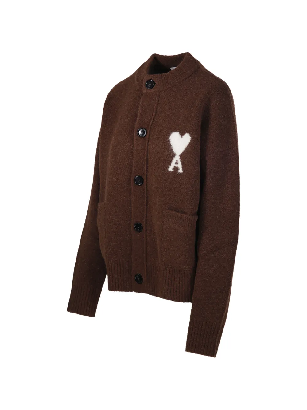 AMI Paris Ami de Coeur vest van alpacawol Bruin