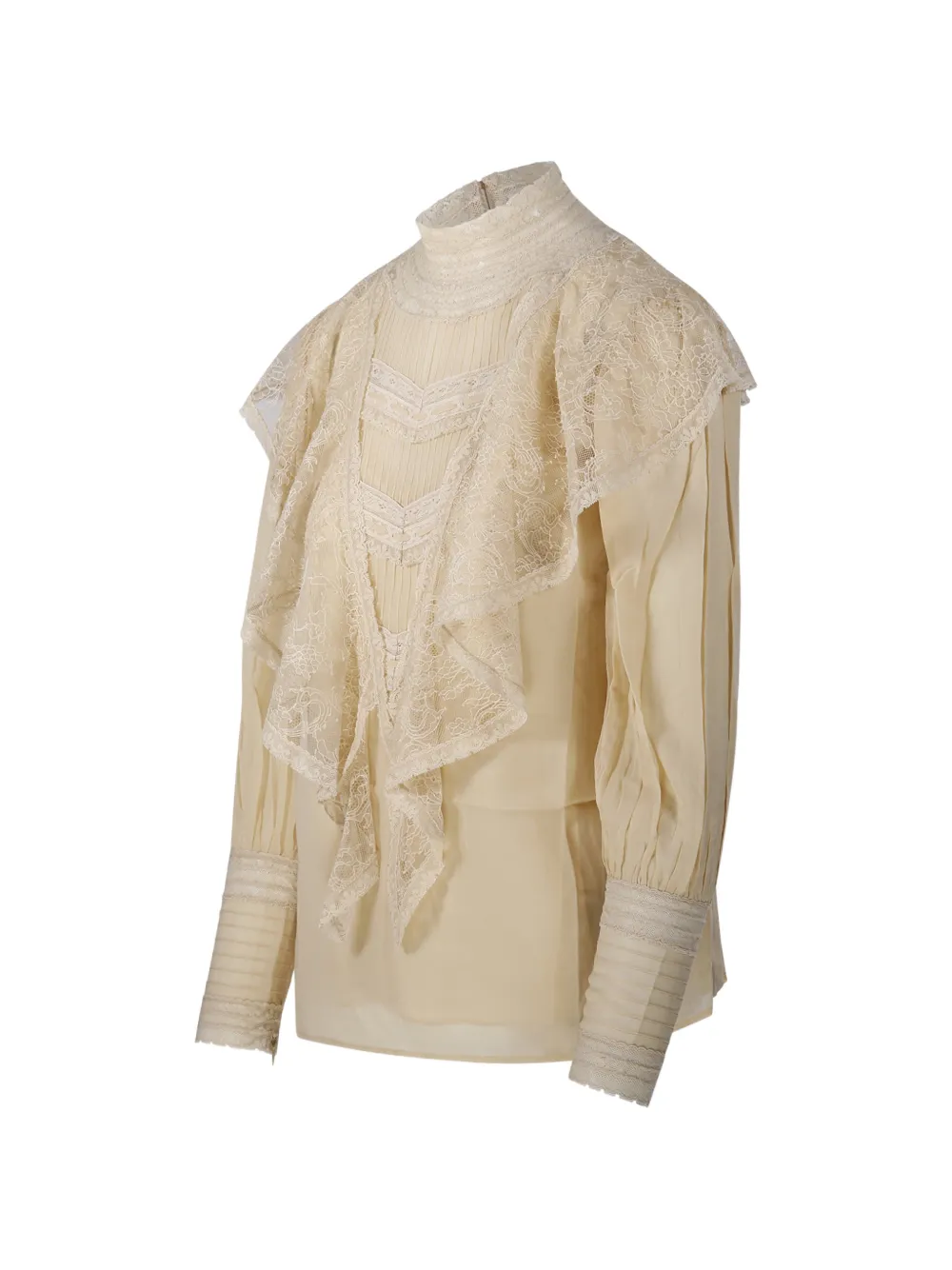 ZIMMERMANN lace-trimmed ruffled blouse Beige