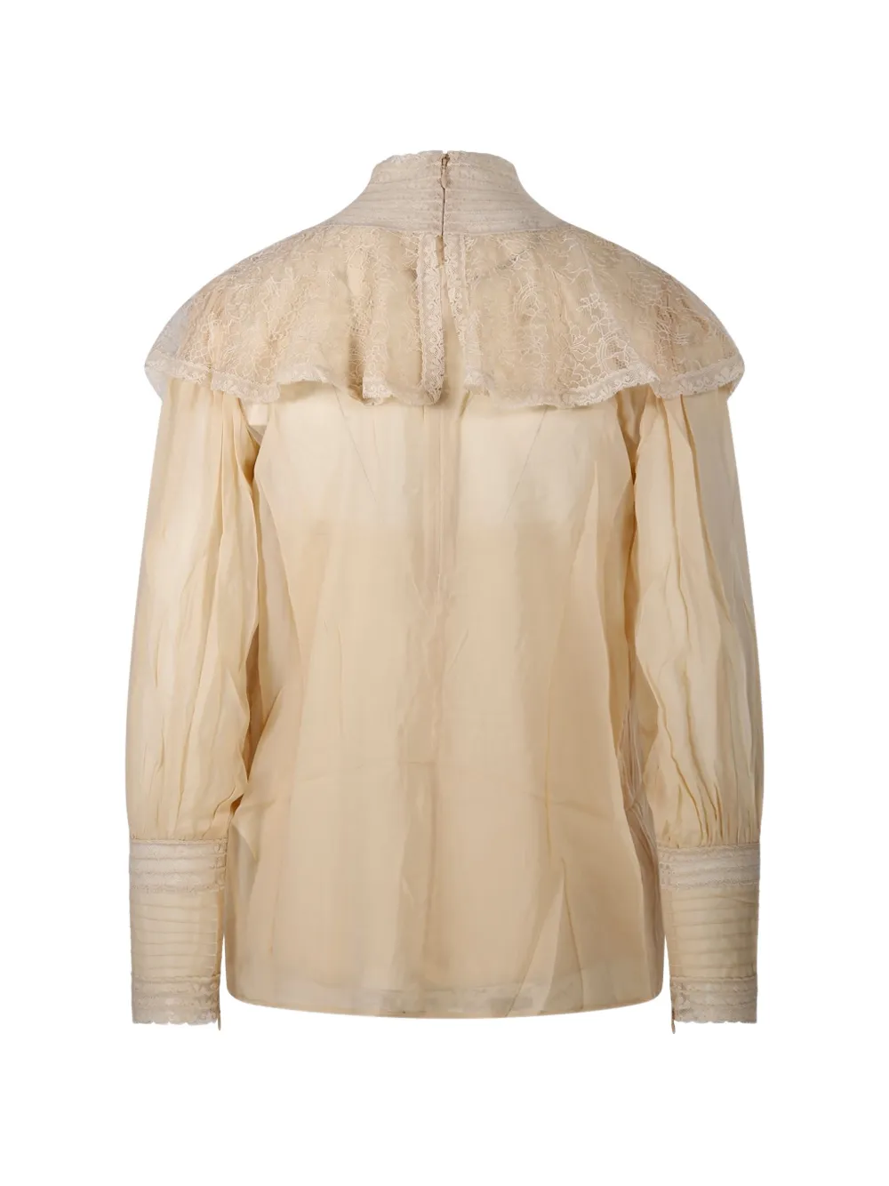 ZIMMERMANN lace-trimmed ruffled blouse Beige