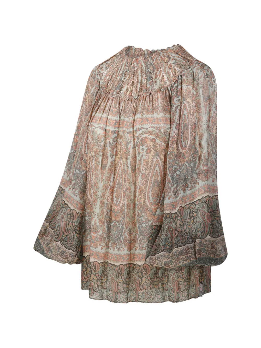 ZIMMERMANN paisley-print high-neck blouse Beige