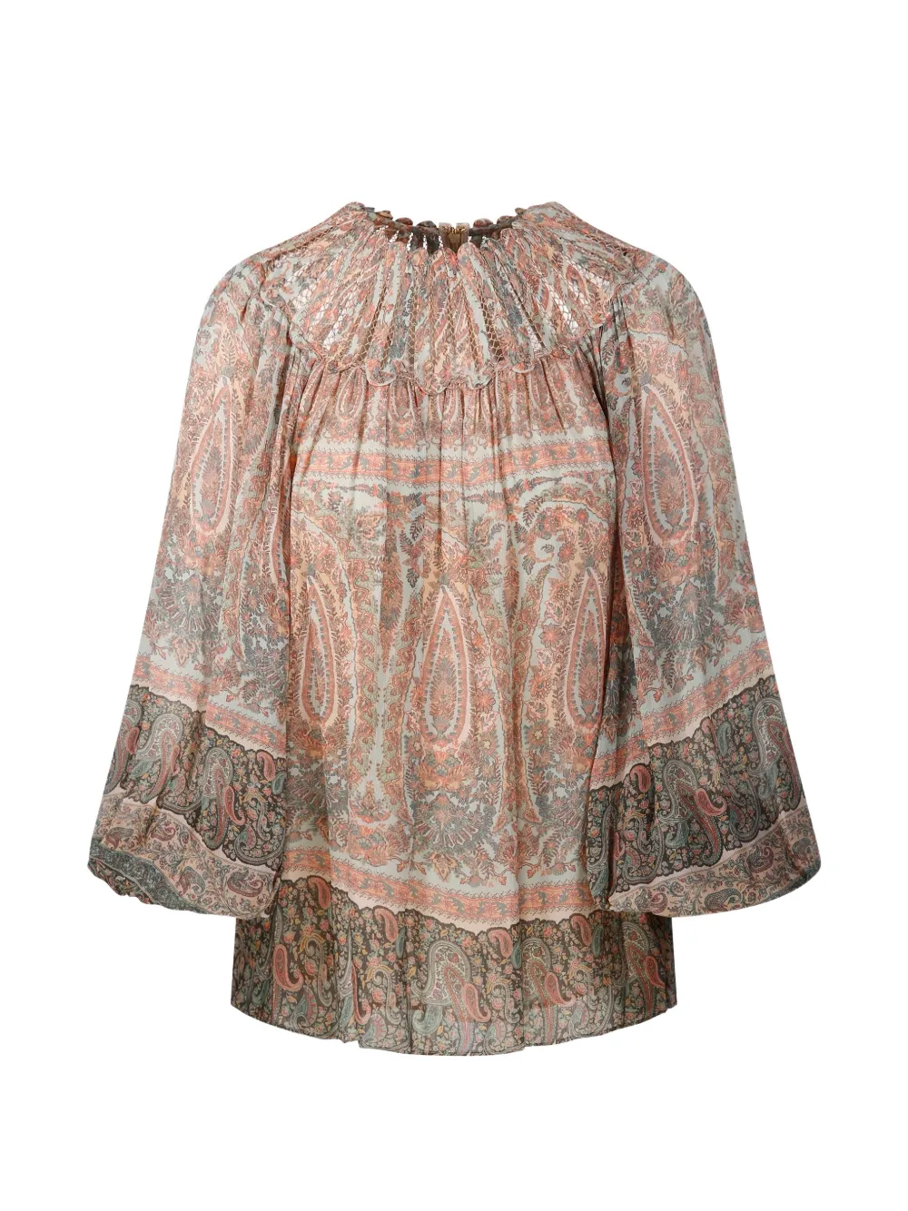 ZIMMERMANN paisley-print high-neck blouse - Neutrals
