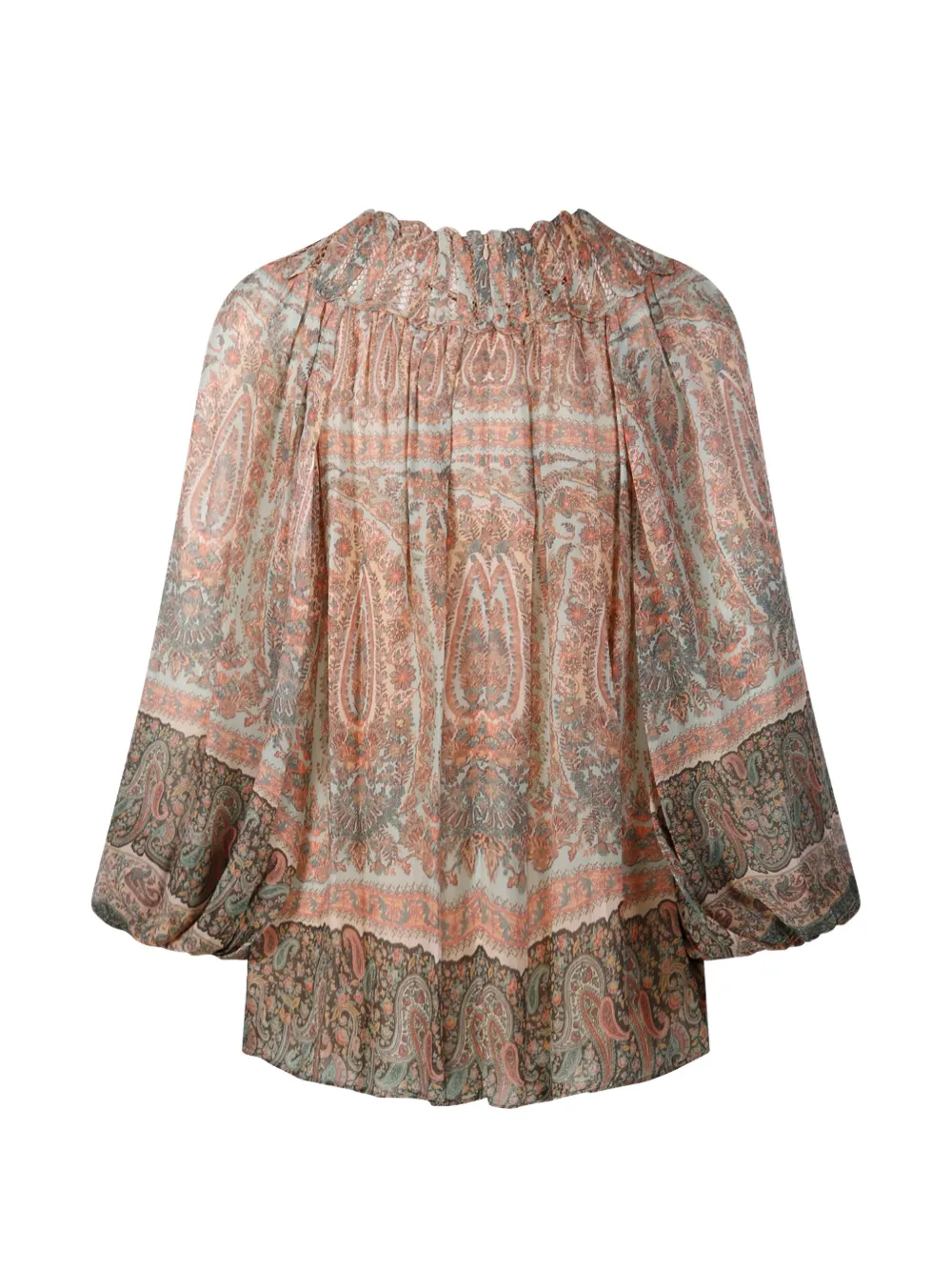 ZIMMERMANN paisley-print high-neck blouse Beige