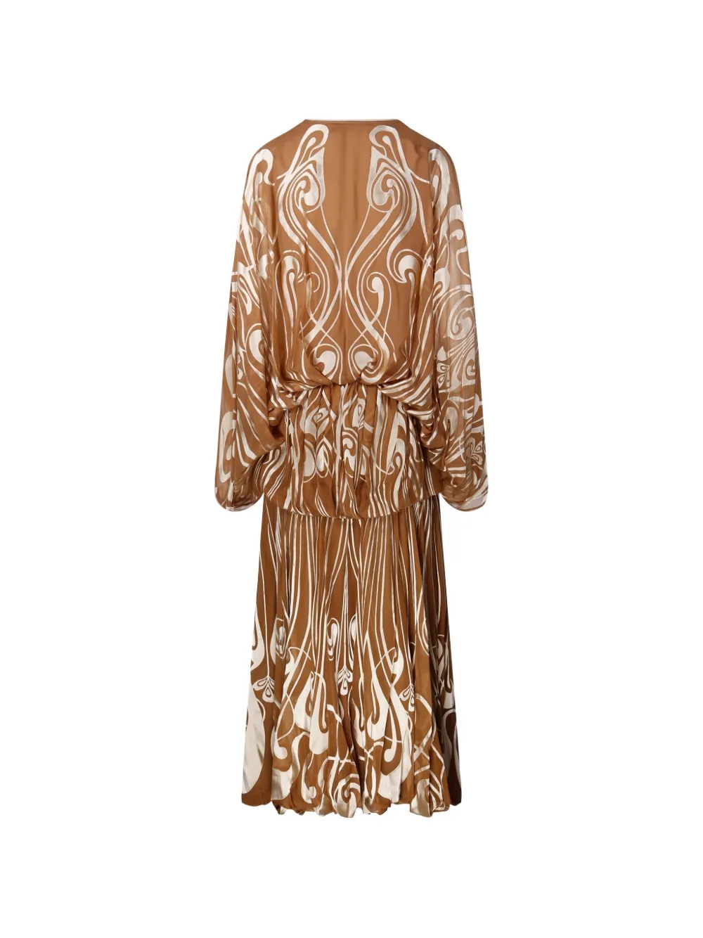 ZIMMERMANN Momentum Burnout Bubble Gown pleated midi dress Bruin
