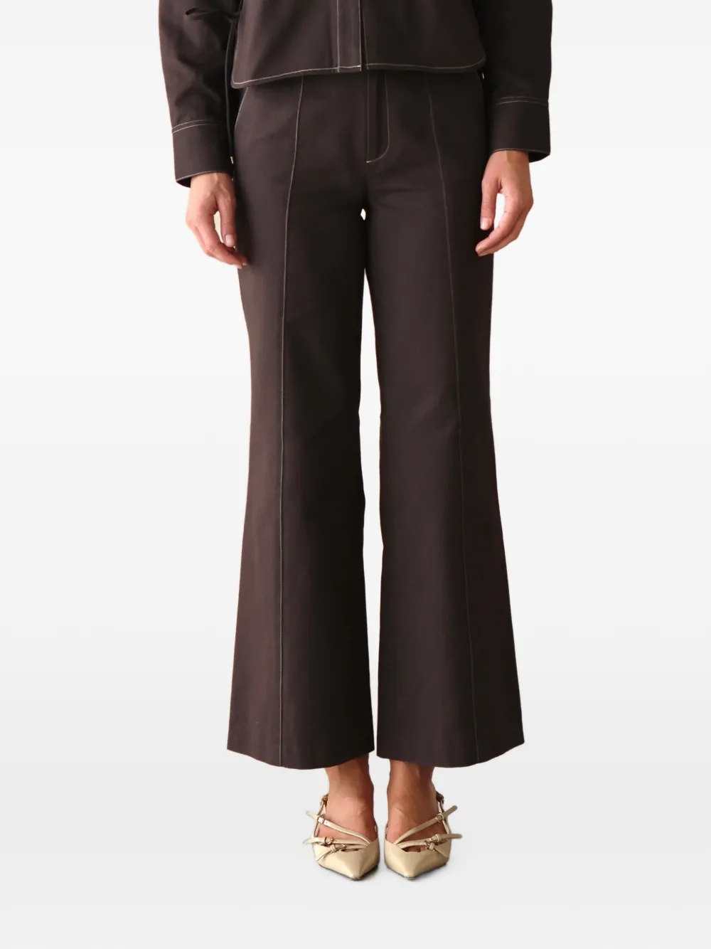 HEVRON Verena contrast-stitch trousers