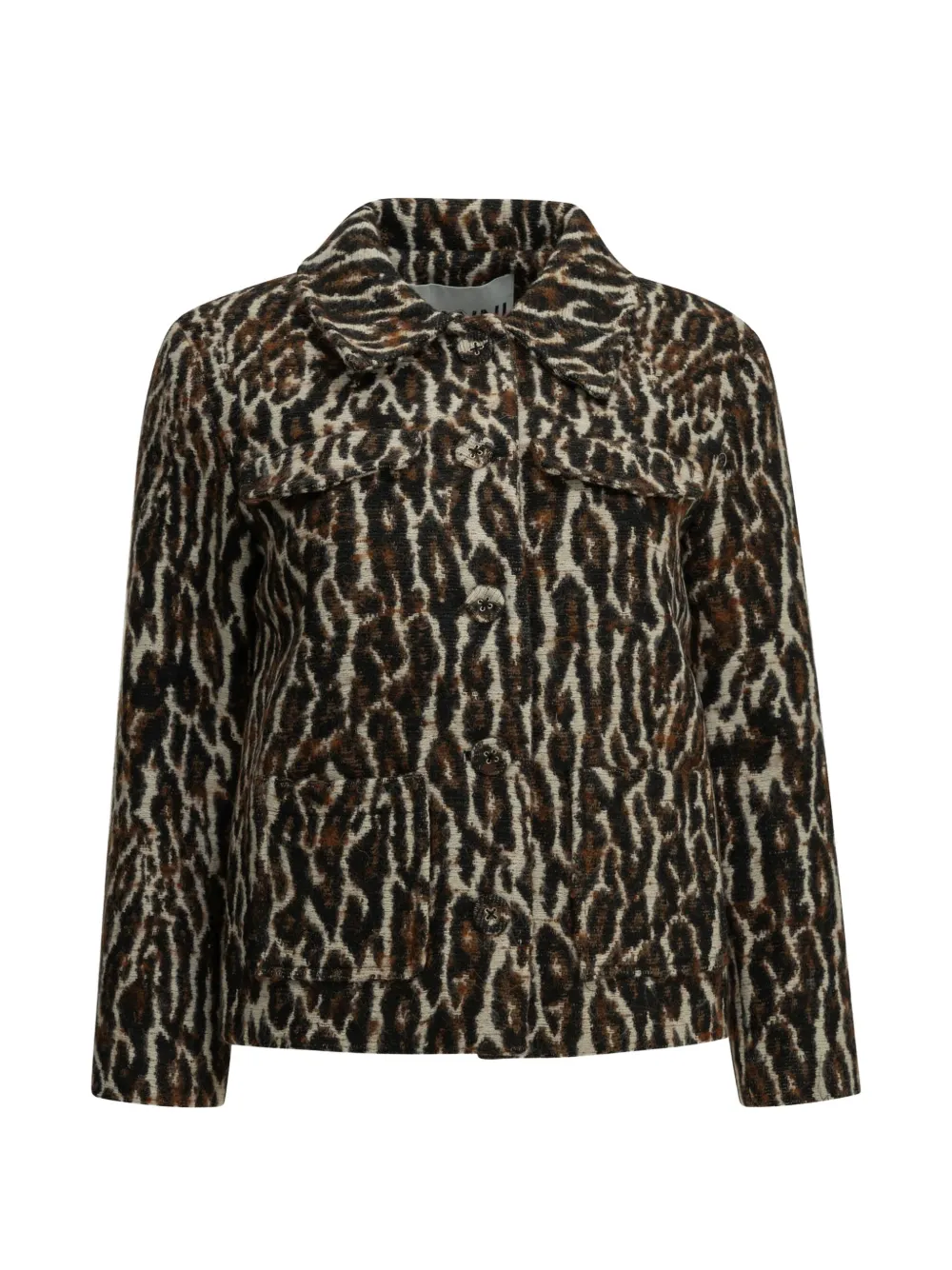 GANNI leopard blazer - Marrone