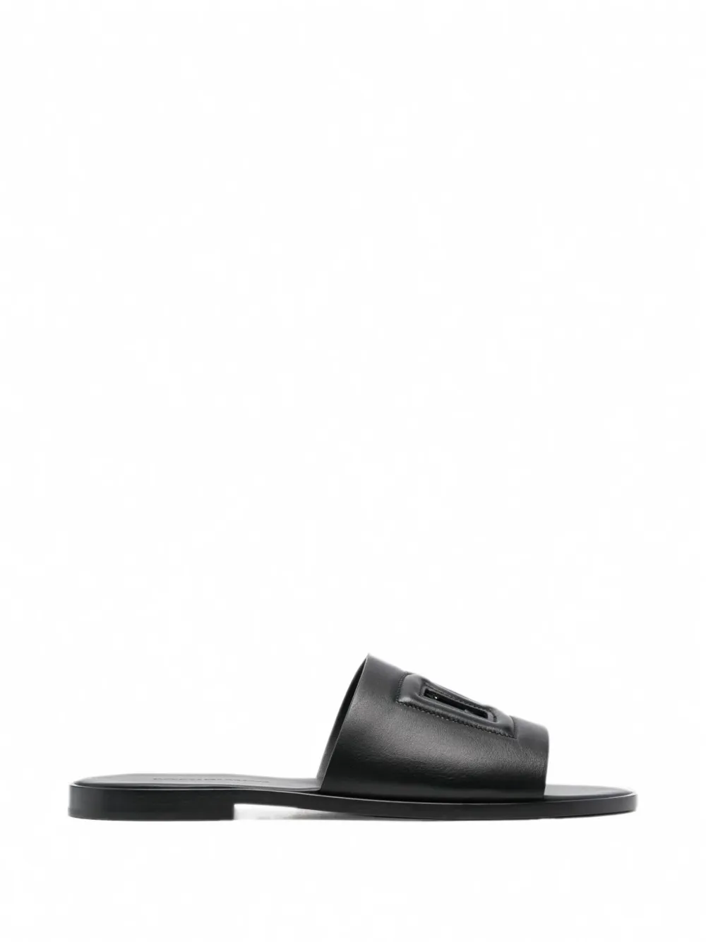 Dolce & Gabbana DG Logo leather slides