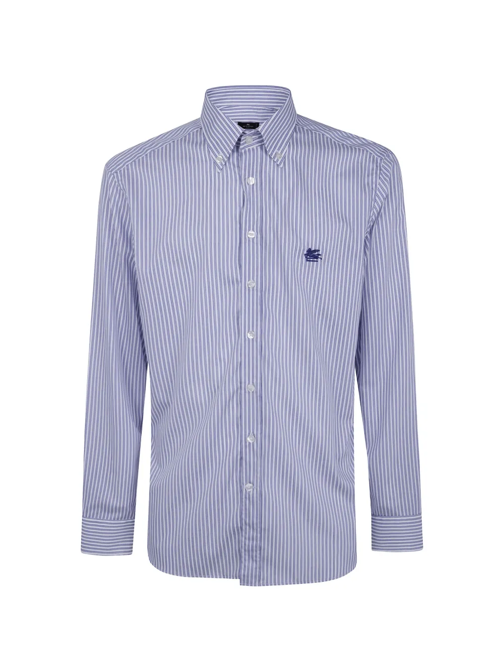 ETRO striped embroidered-logo shirt