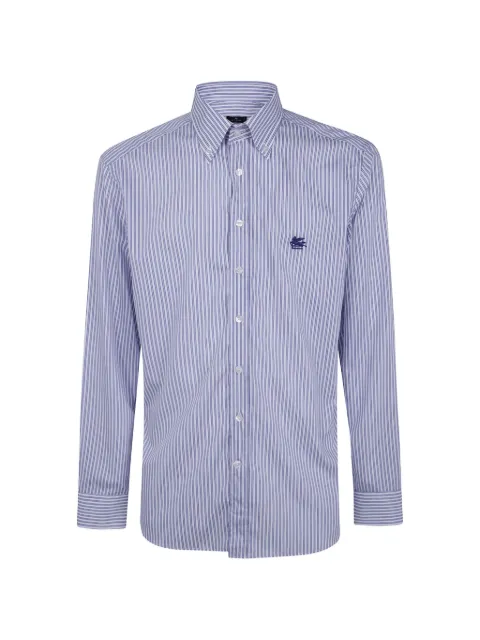 ETRO striped embroidered-logo shirt