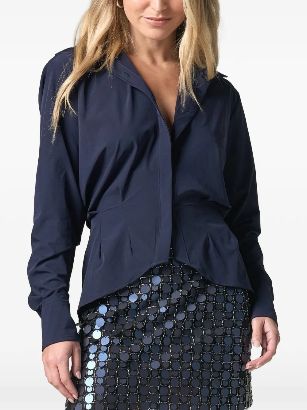 JBQ Ander gathered-detail shirt - Blau