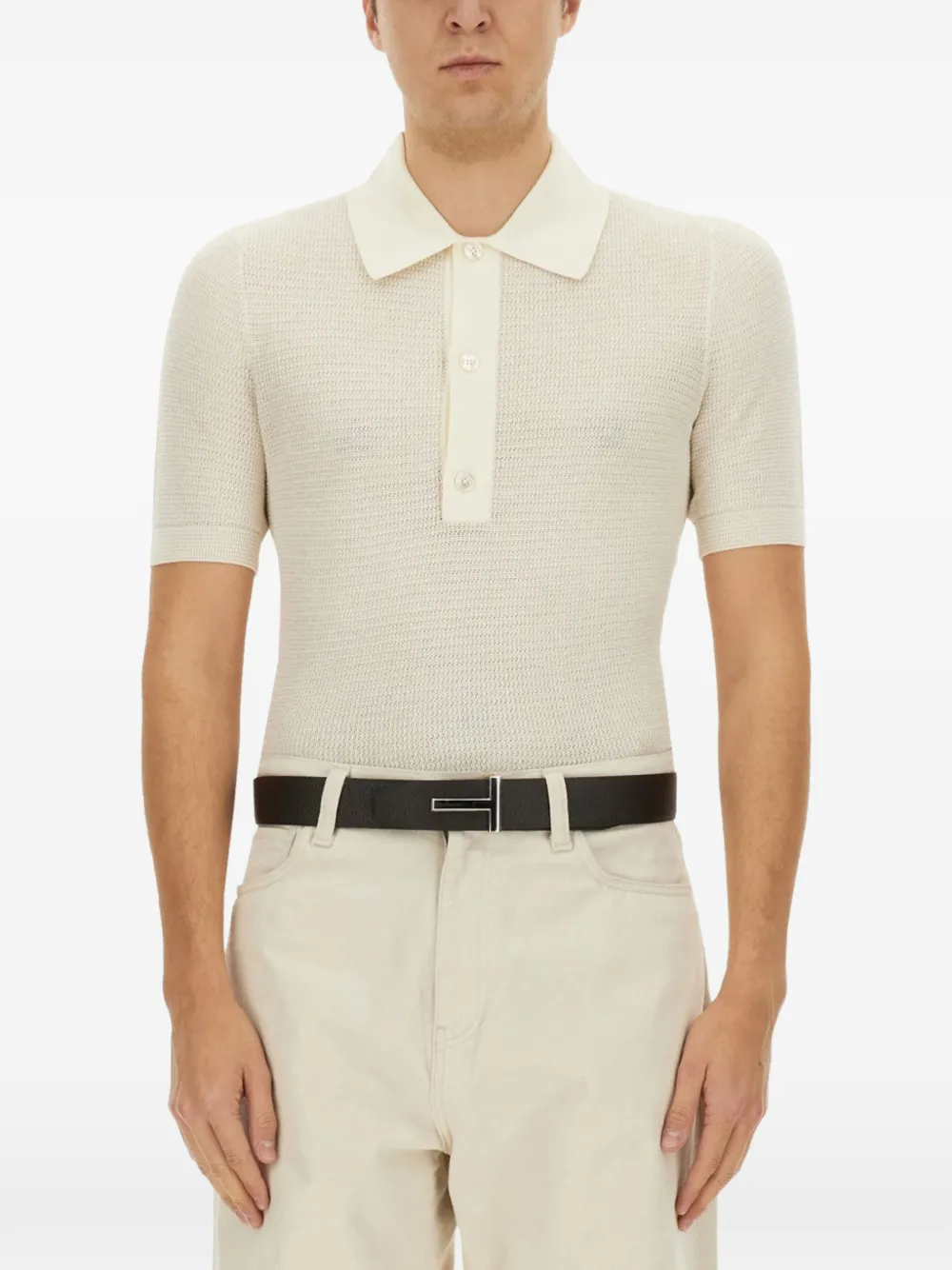 TOM FORD short-sleeved polo shirt - Toni neutri