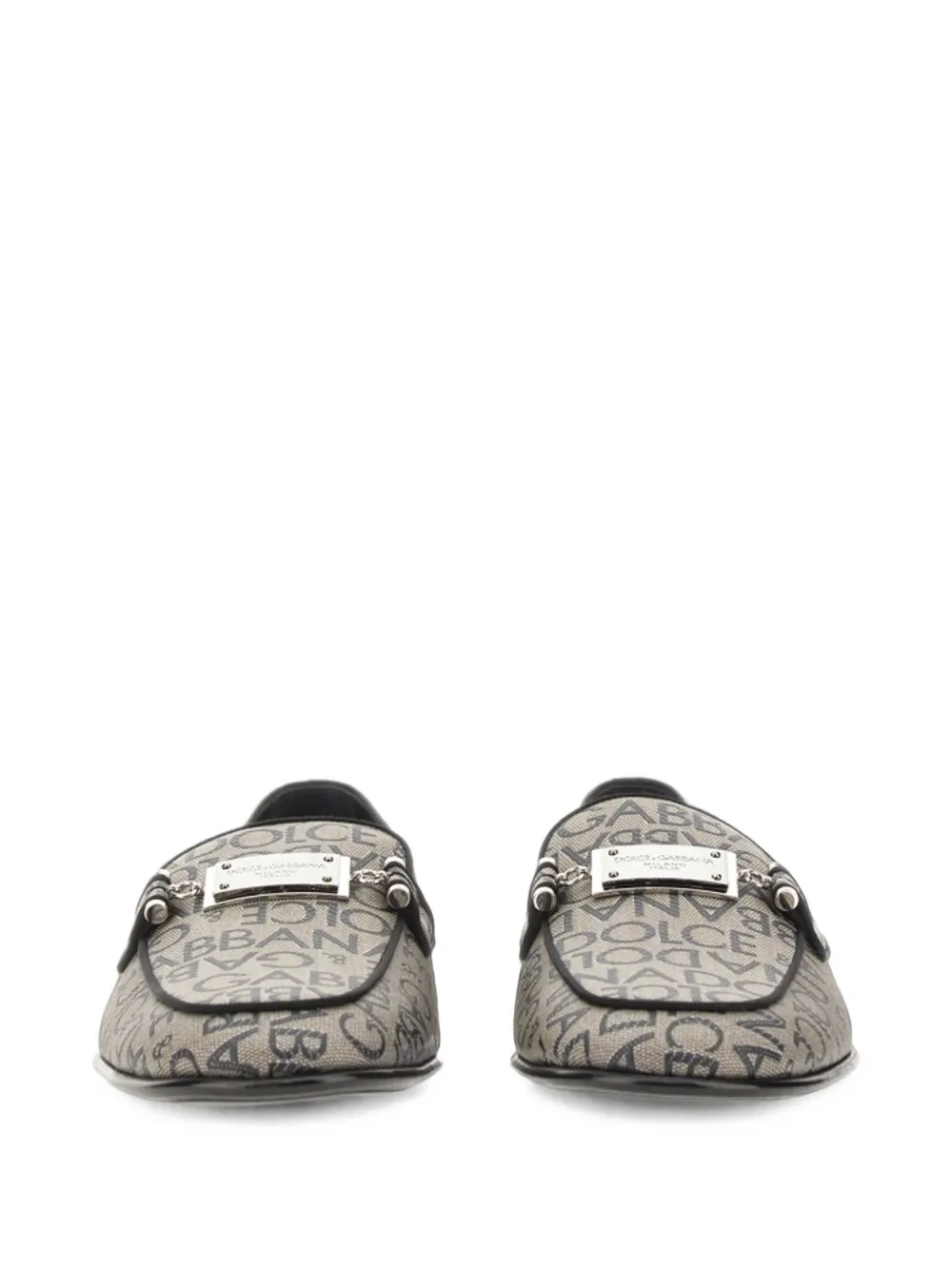 Dolce & Gabbana logo-jacquard plaque-detail loafers Beige