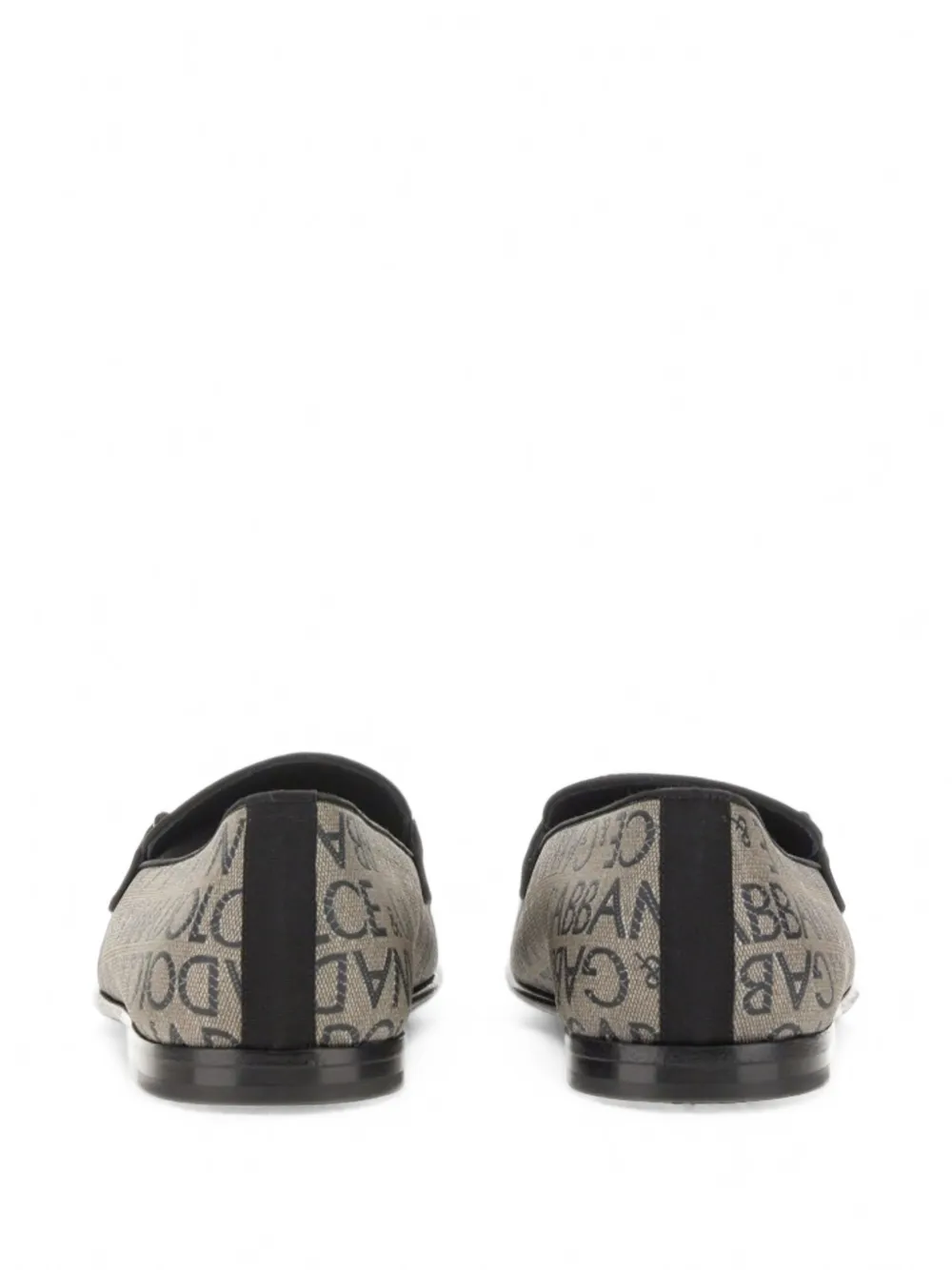 Dolce & Gabbana logo-jacquard plaque-detail loafers Beige