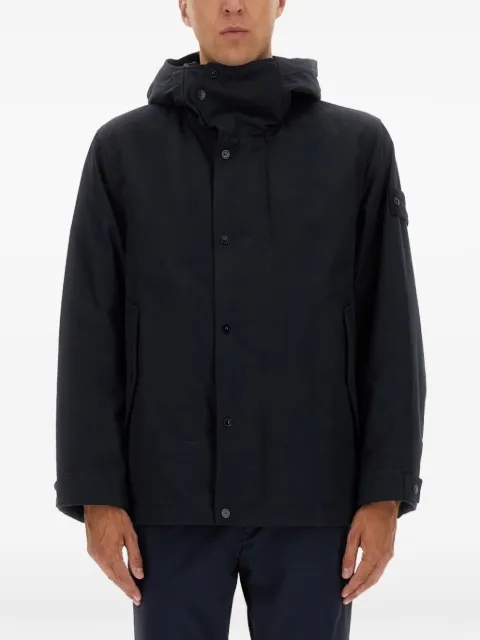 Stone Island hooded logo-patch jacket