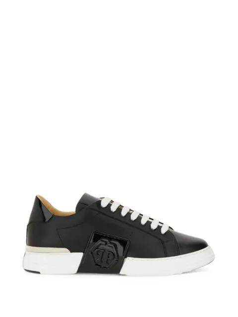 Philipp Plein logo-plaque leather sneakers