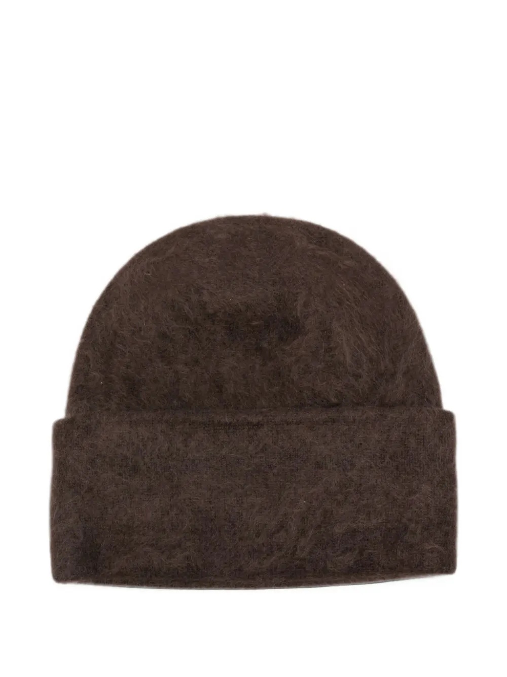 Soft Goat Brushed-finish Wool Beanie Hat In Braun