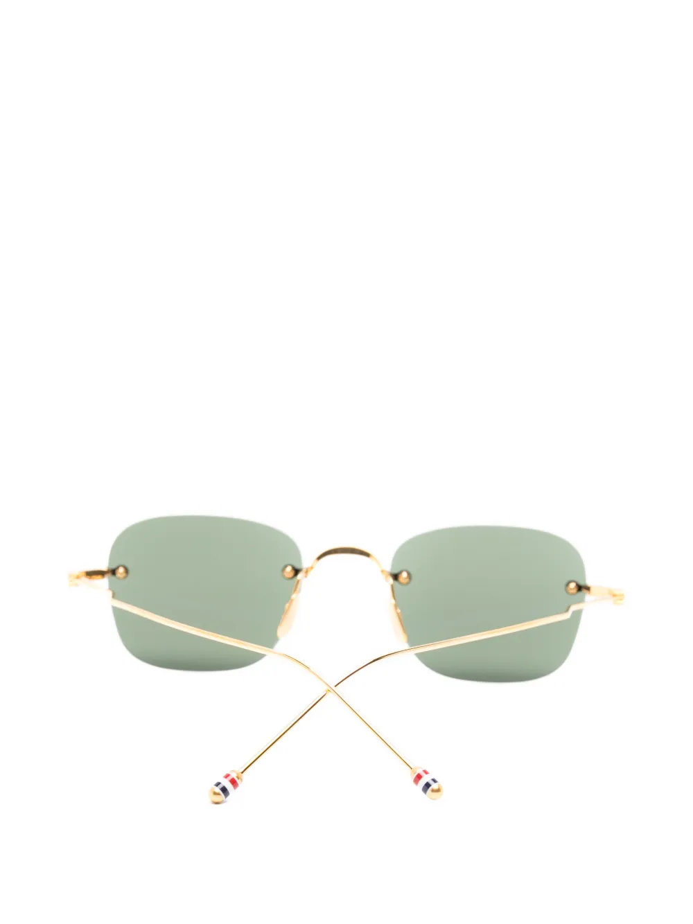 Thom Browne Eyewear rimless rectangle-frame sunglasses Goud