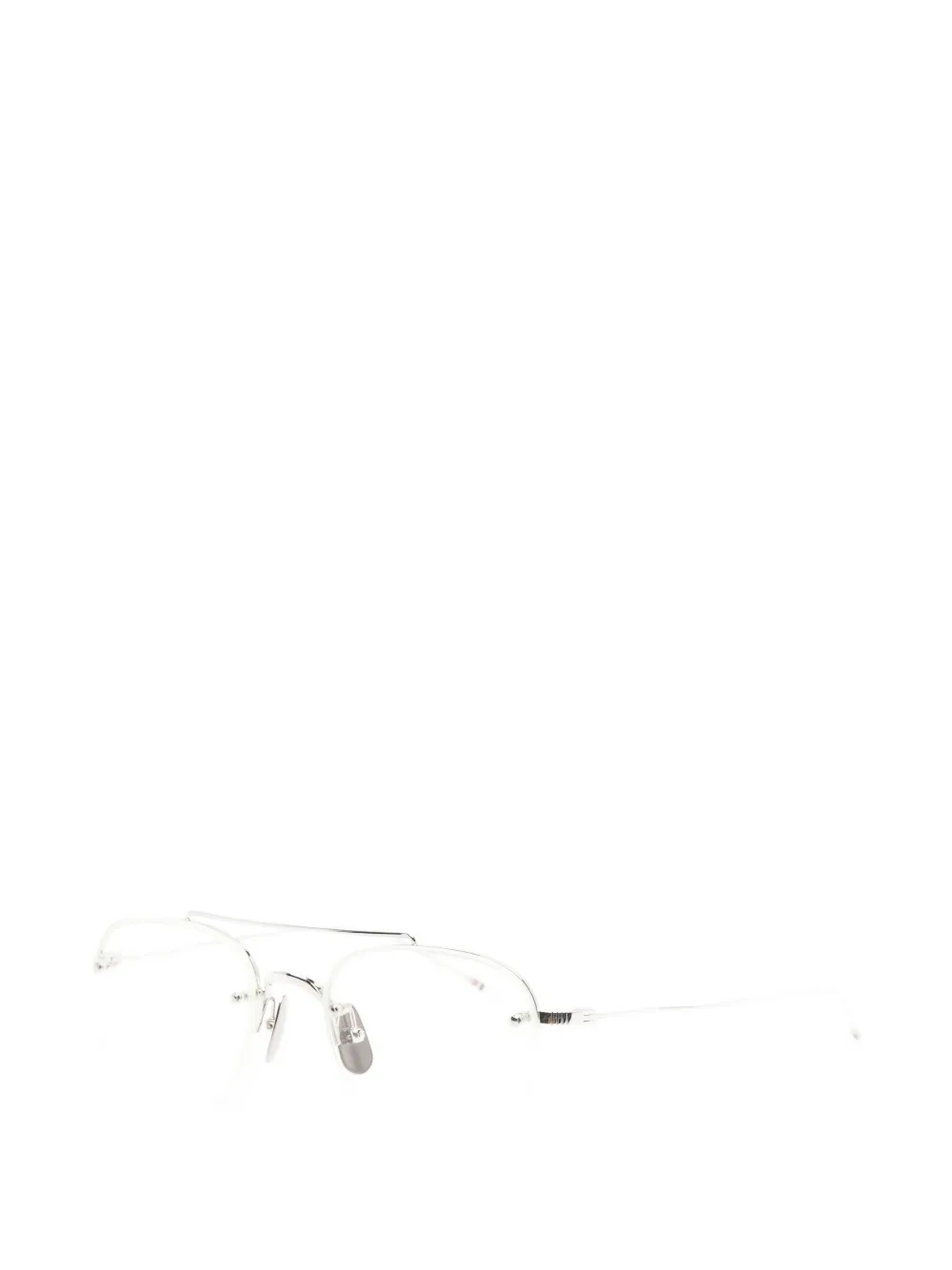 Thom Browne Eyewear double-bridge pilot-frame glasses Zilver