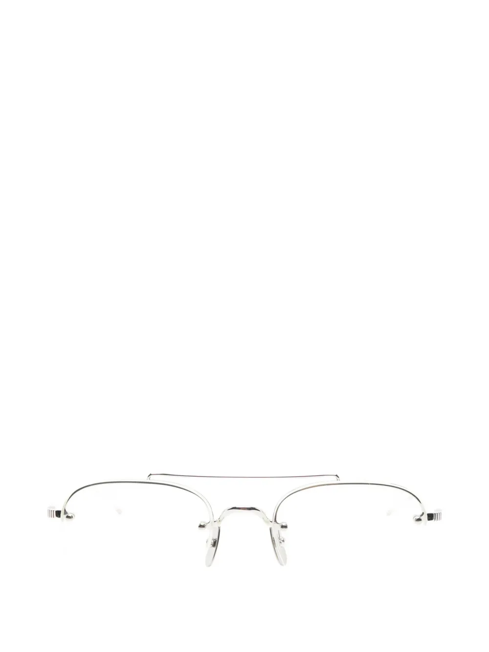 Thom Browne Eyewear double-bridge pilot-frame glasses Zilver