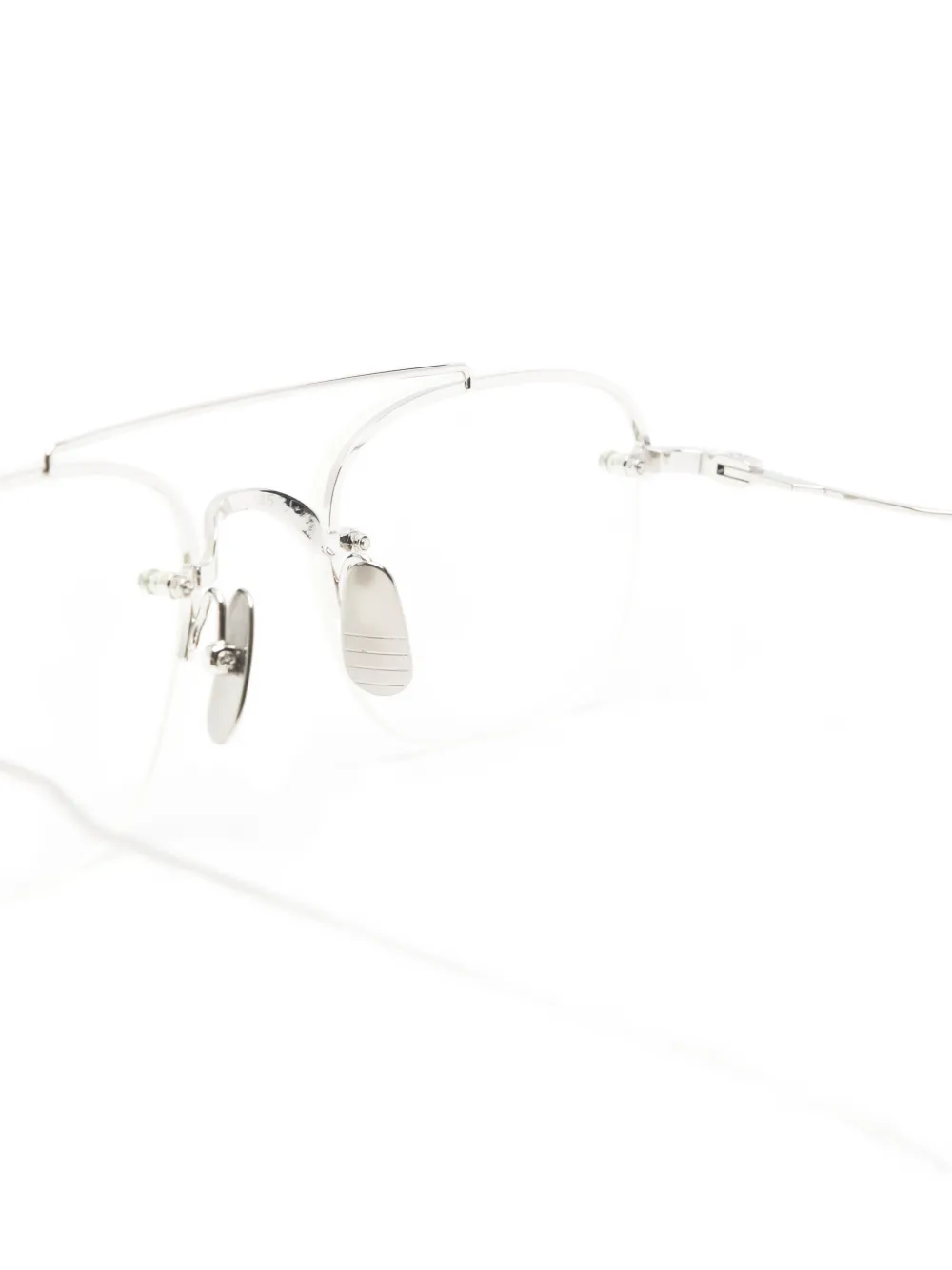 Thom Browne Eyewear double-bridge pilot-frame glasses Zilver