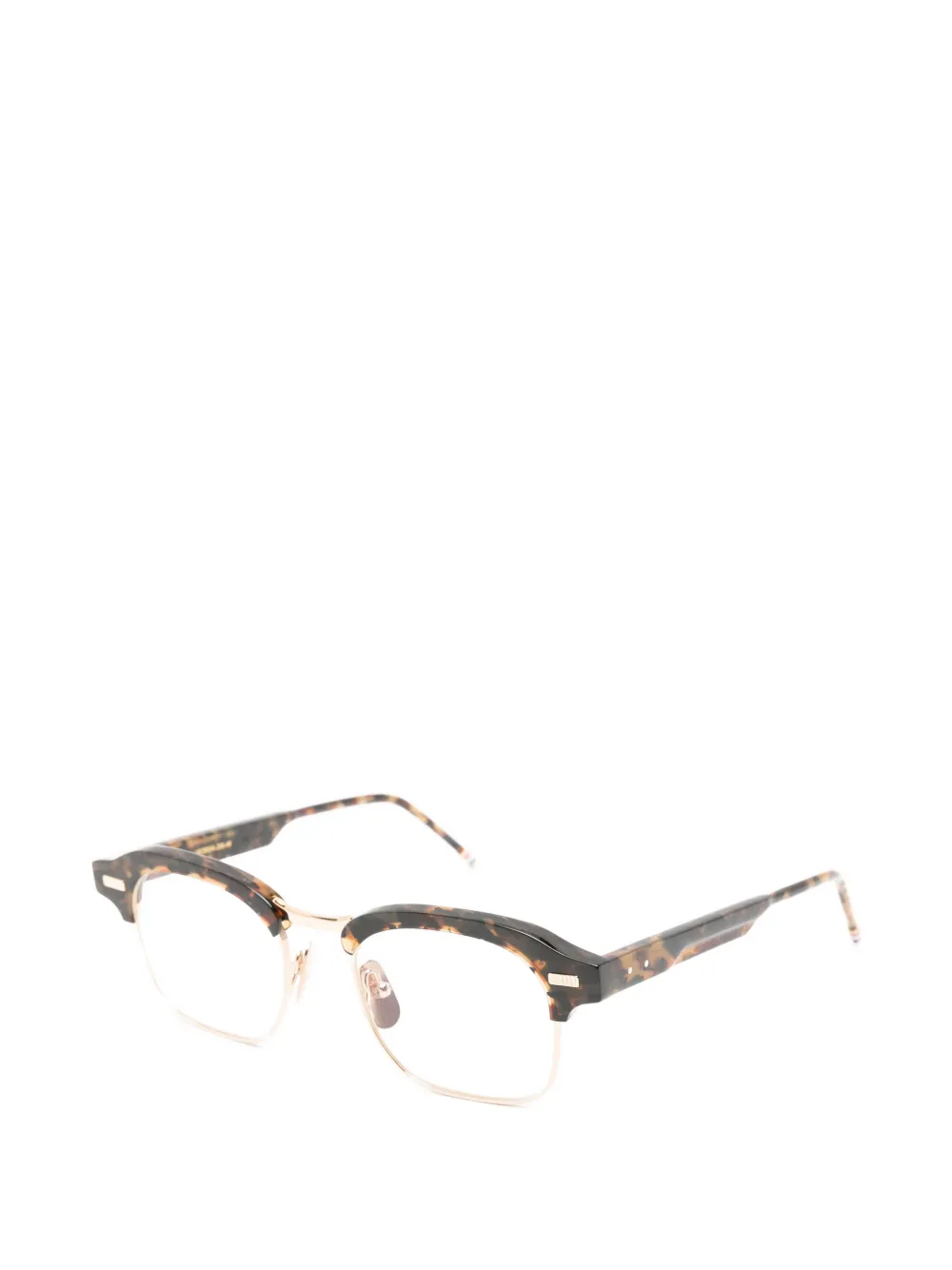 Thom Browne Eyewear tortoiseshell-effect rectangle-frame glasses Bruin