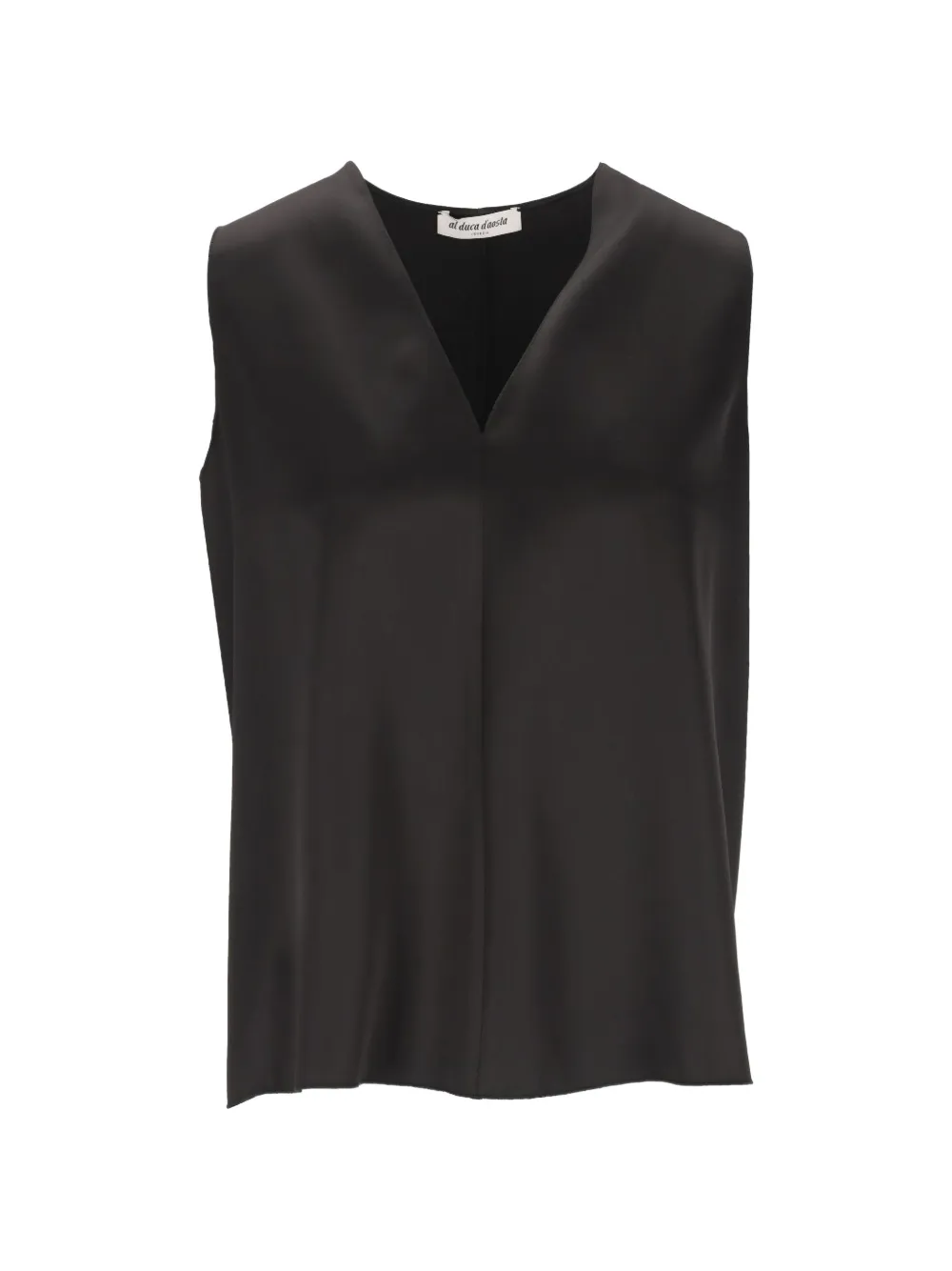 Al Duca D’Aosta 1902 satin V-neck top - Nero
