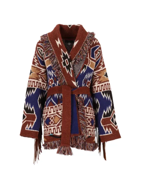 Alanui The Amazing Journey fringed jacquard cardigan