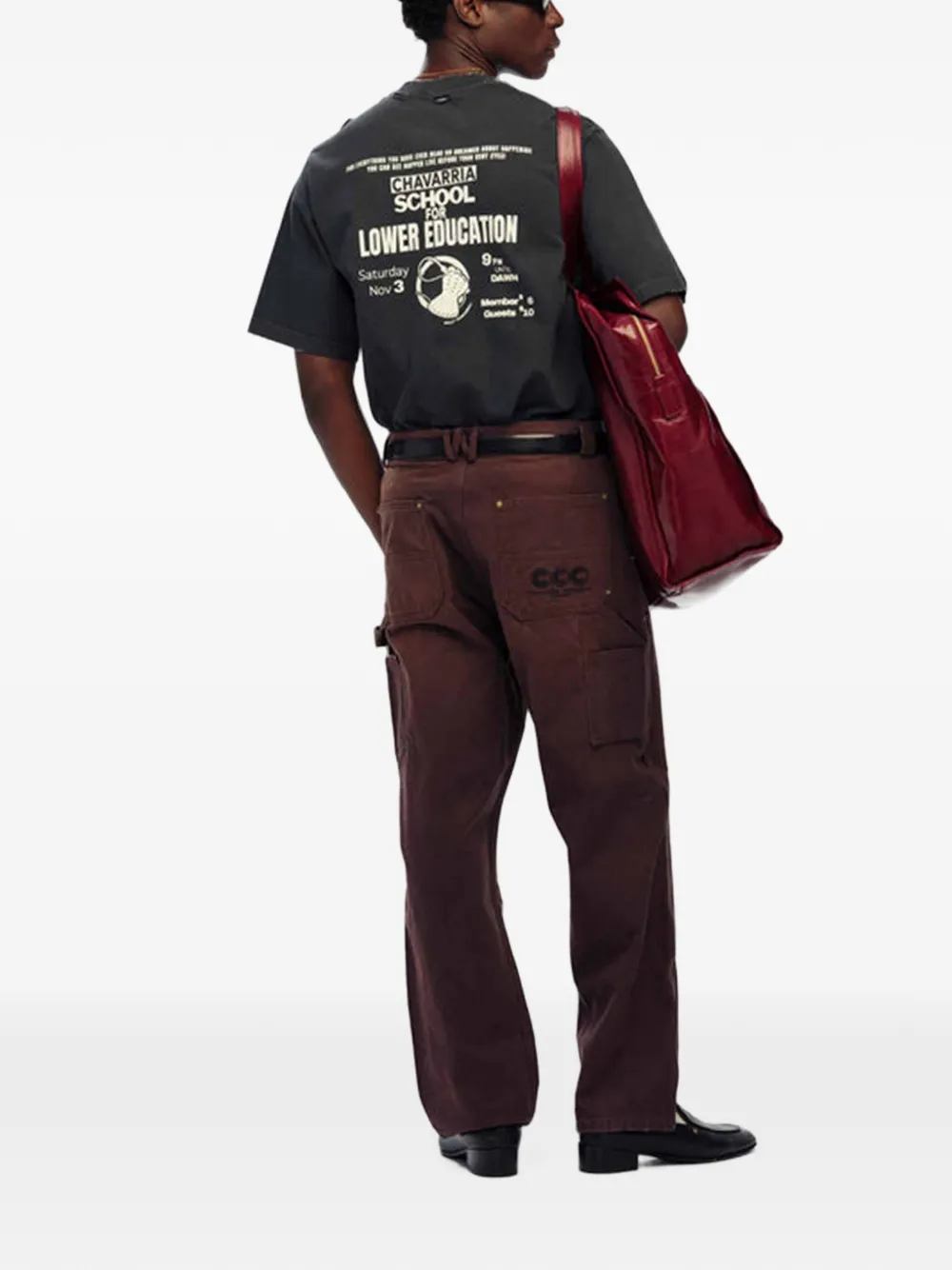 Willy Chavarria Broek met geborduurd logo Bruin