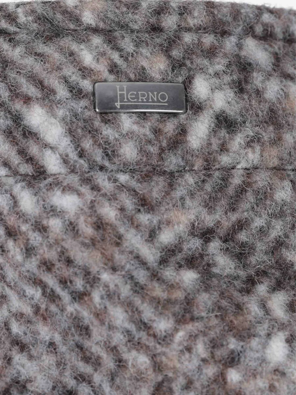 Herno herringbone-pattern hooded jacket Grijs