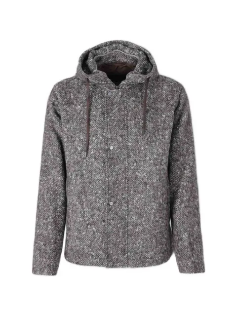 Herno herringbone-pattern hooded jacket