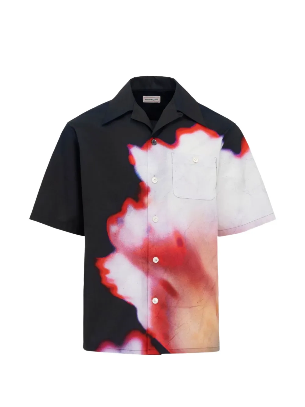 Alexander McQueen Solarised Flower short-sleeved shirt Zwart