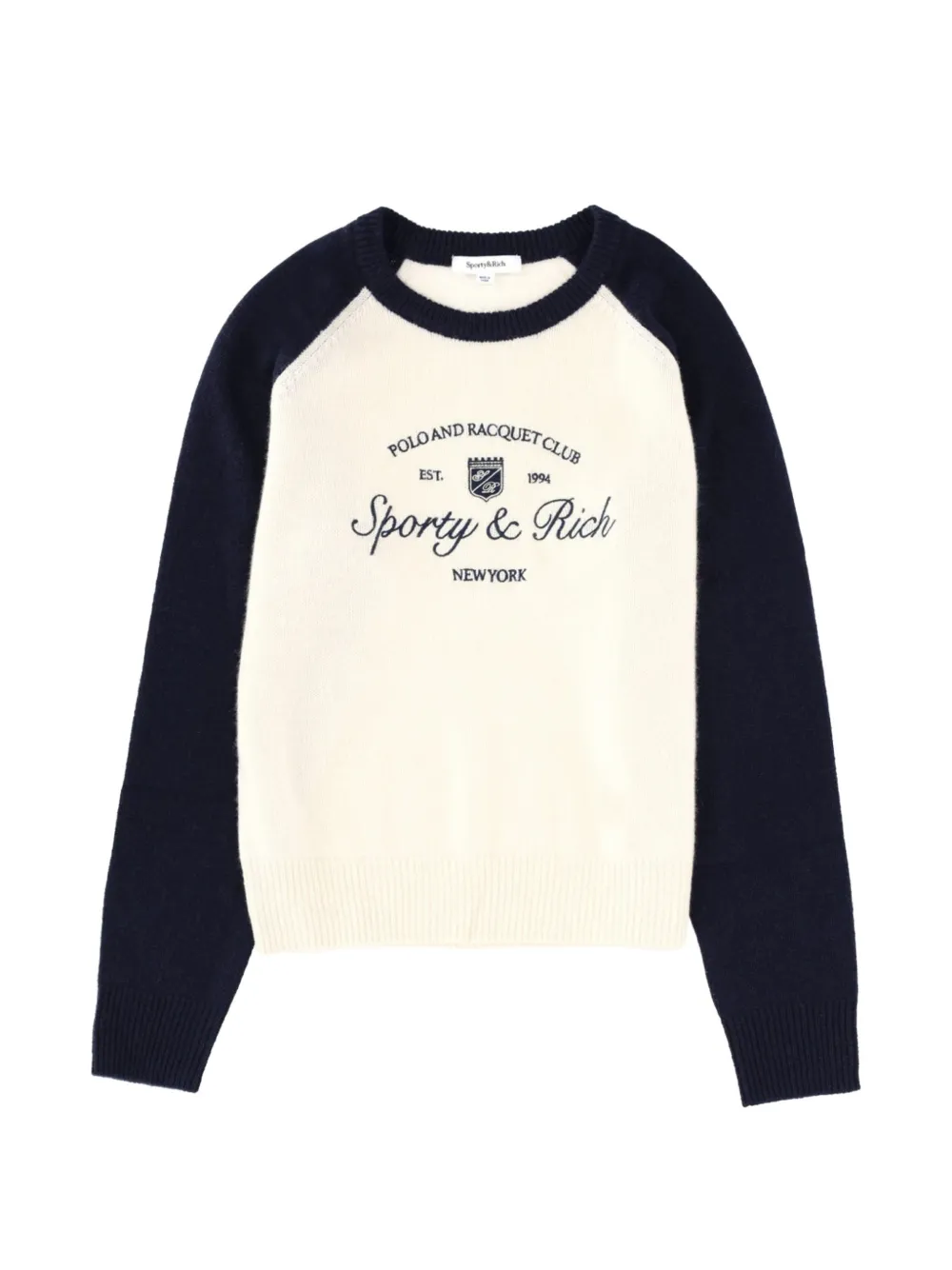 Sporty & Rich logo-print raglan-sleeve sweater
