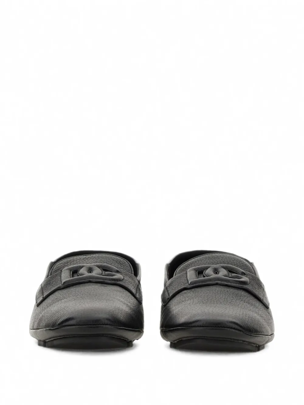 Dolce & Gabbana Driver logo-plaque leather loafers Zwart