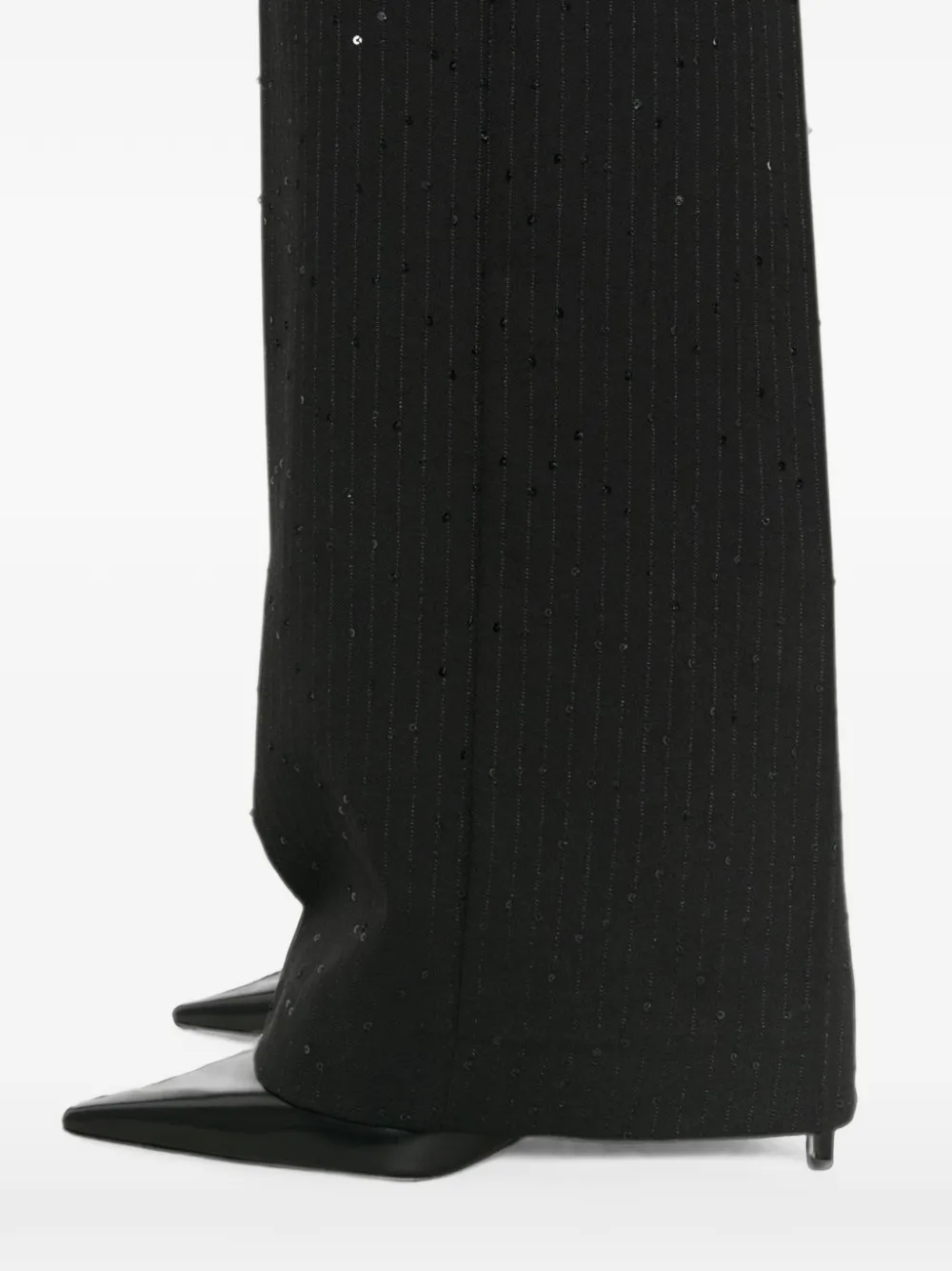 Ermanno Scervino sequin-embellished pinstripe trousers Zwart