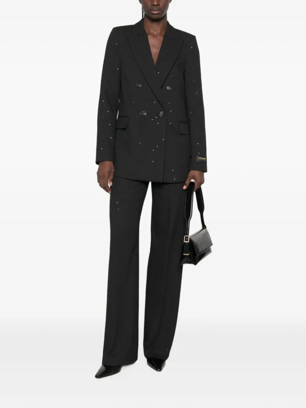 Ermanno Scervino sequin-embellished pinstripe trousers Zwart