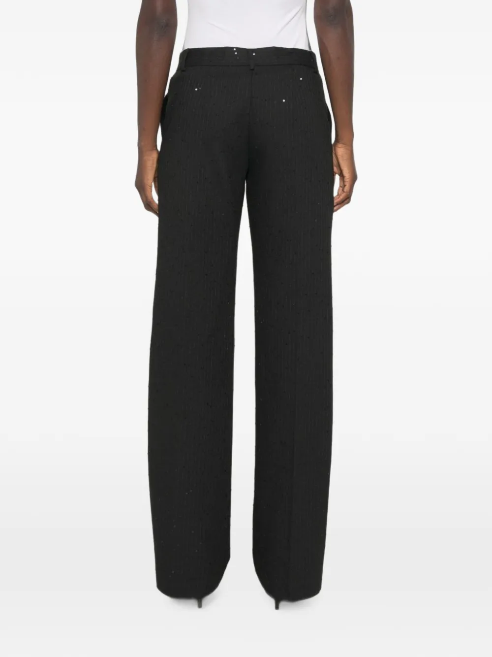 Ermanno Scervino sequin-embellished pinstripe trousers Zwart