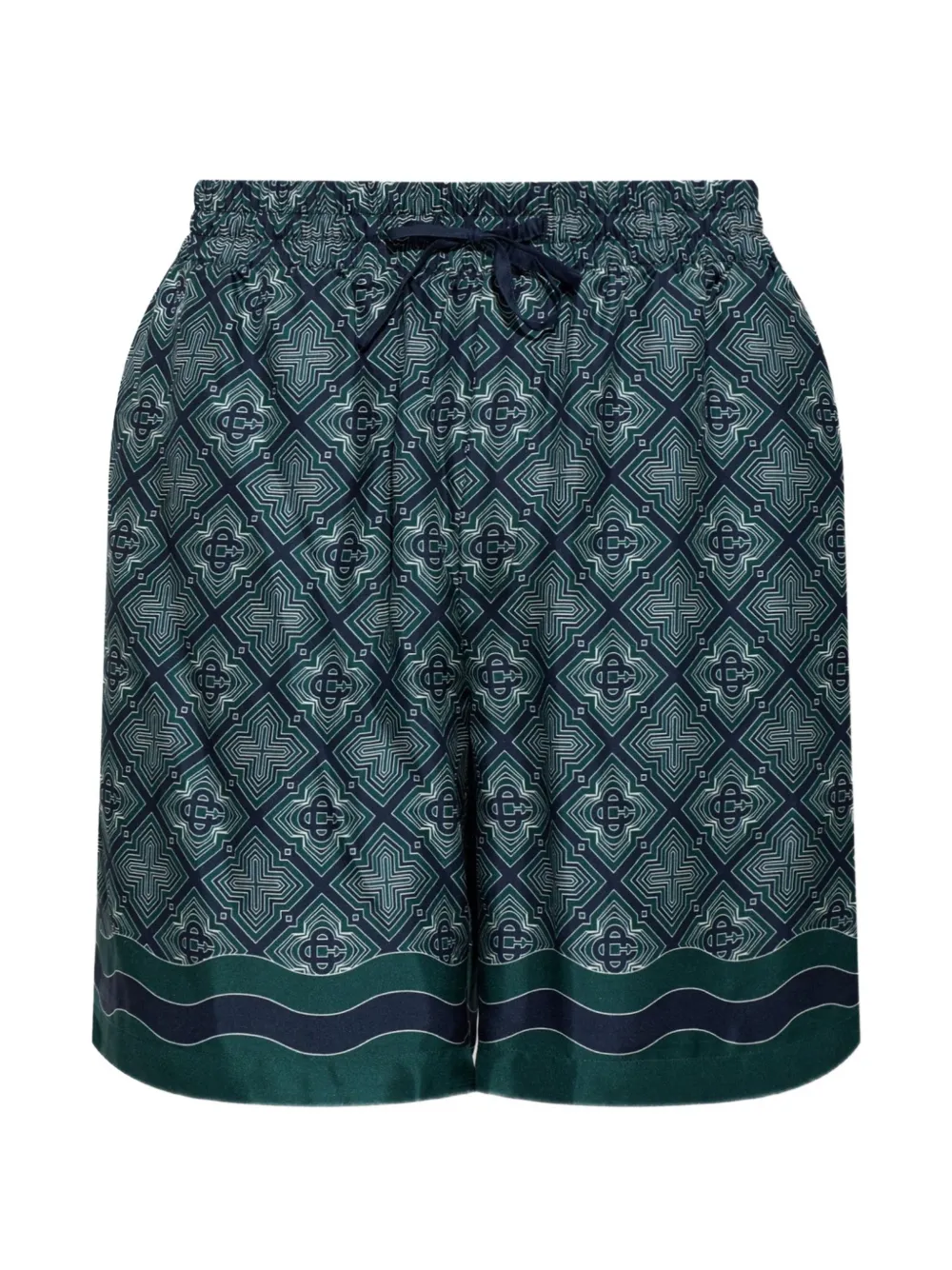 Casablanca Circuit Monogram silk shorts
