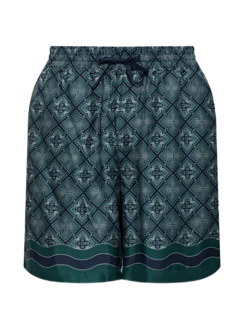 Casablanca Circuit Monogram silk shorts