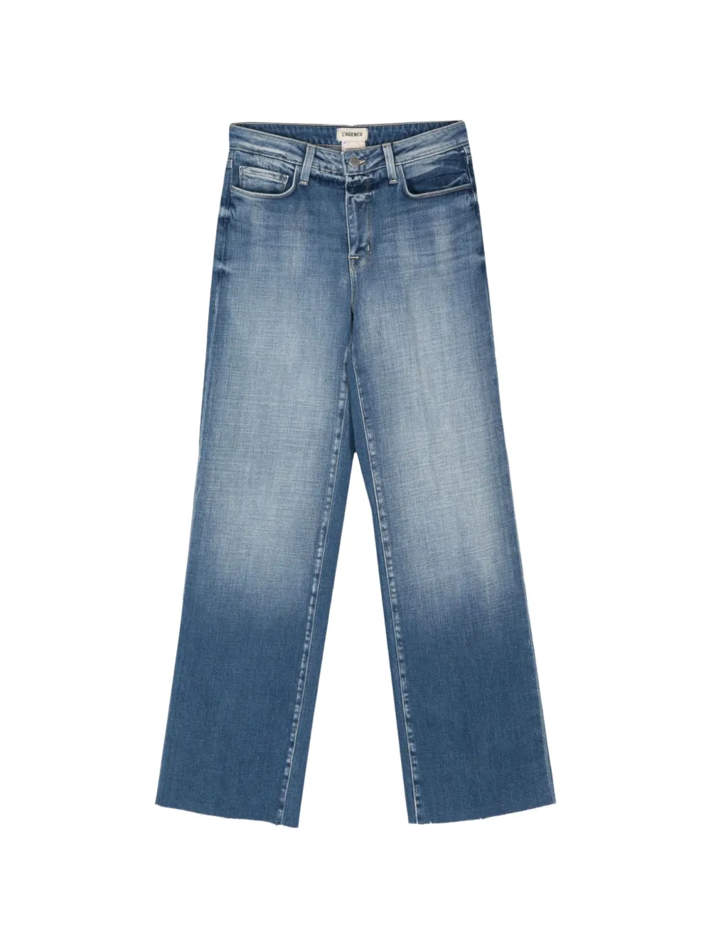 L'Agence Scottie faded-effect raw-cut jeans
