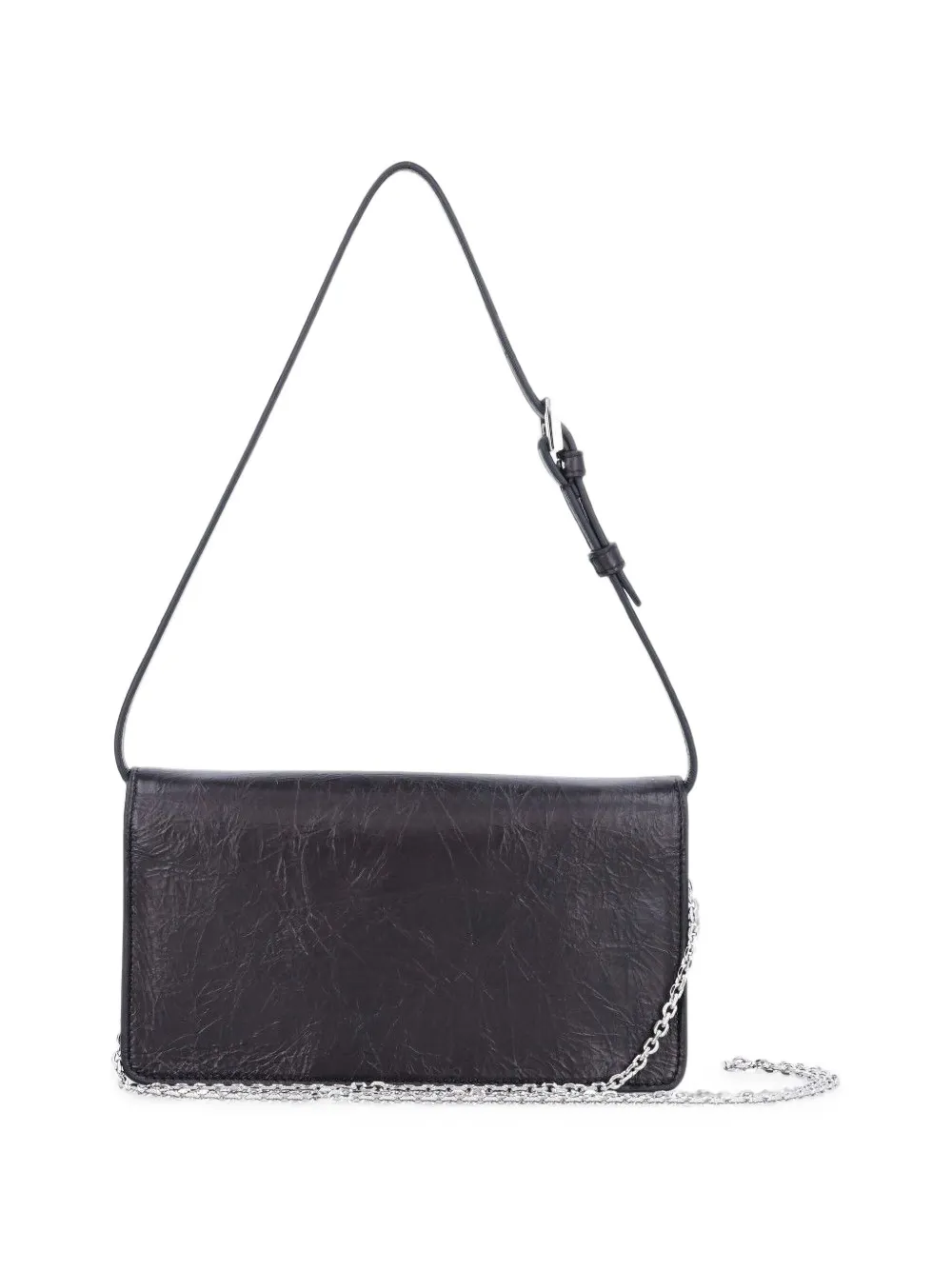 FENDI Tube leren schoudertas met gekreukt effect Zwart