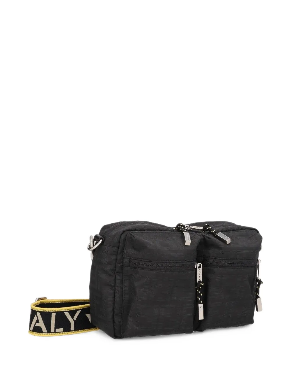 FENDI Camera black superlight FF zucca fabric bag Zwart
