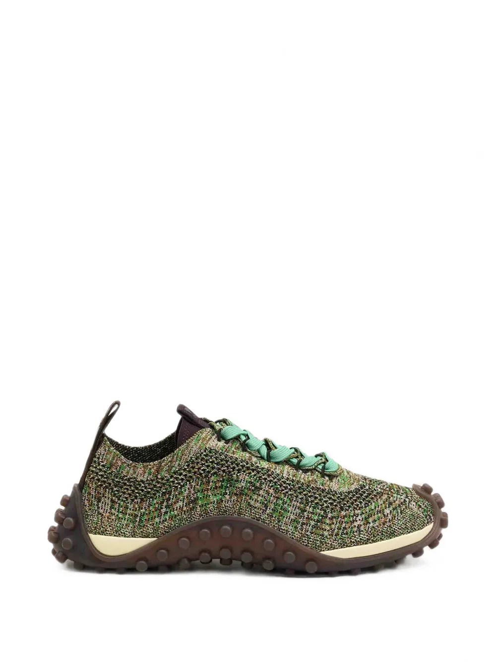AMI Paris green knit Mirage sneakers - Marron