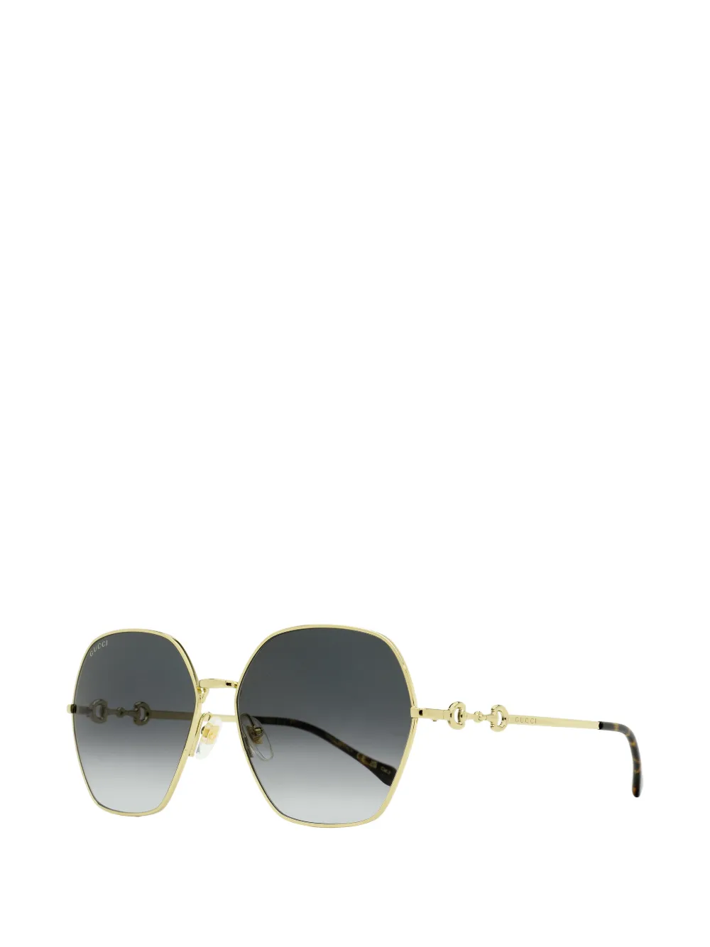 Gucci Eyewear Horsebit geometric-frame sunglasses Goud