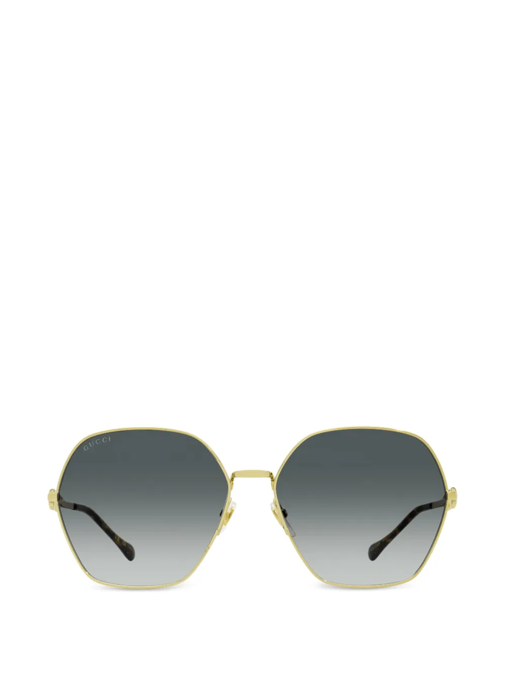 Gucci Eyewear Horsebit geometric-frame sunglasses - Oro