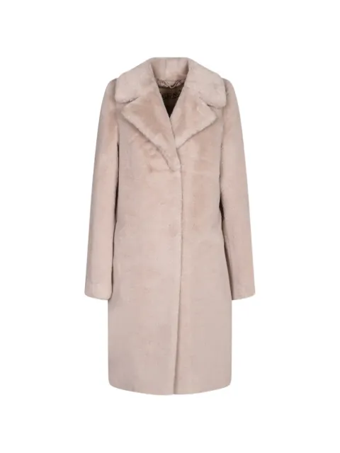 Herno faux-fur notched-lapels coat