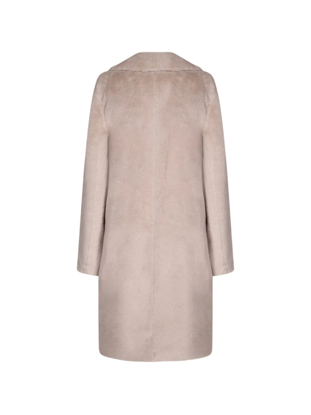 Herno faux-fur notched-lapels coat Beige