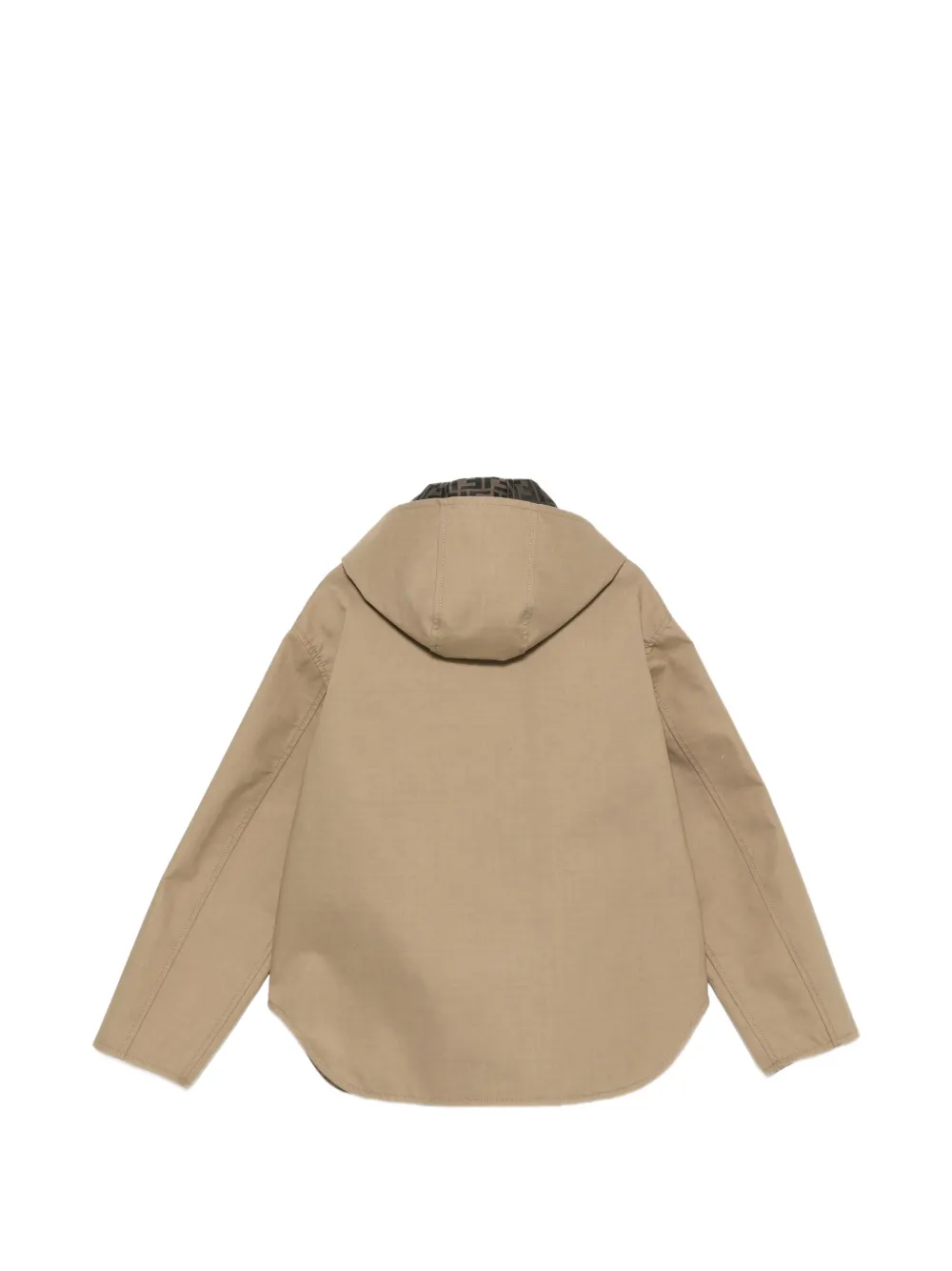 Fendi Kids monogram-print hooded jacket Beige