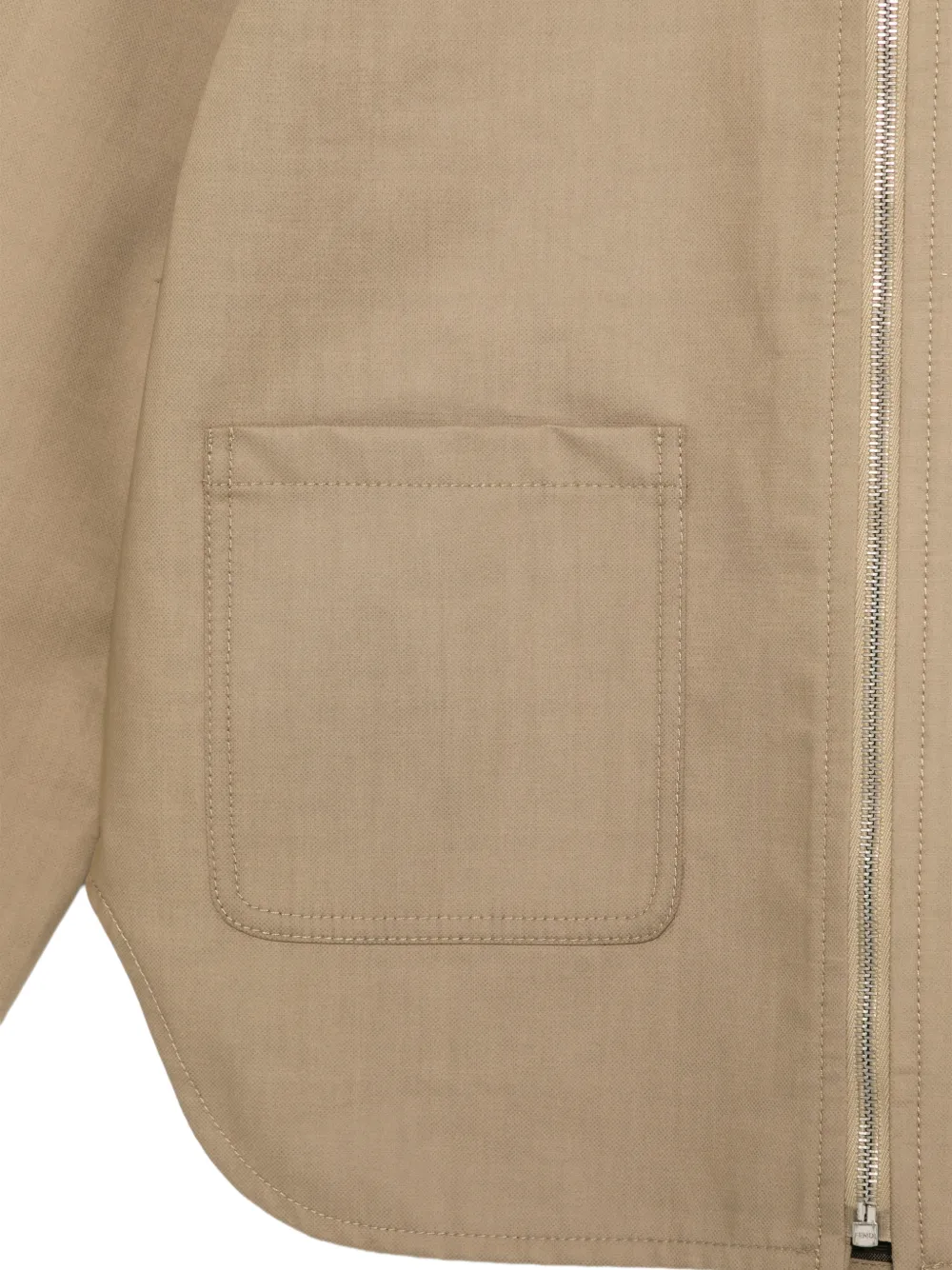 Fendi Kids monogram-print hooded jacket Beige