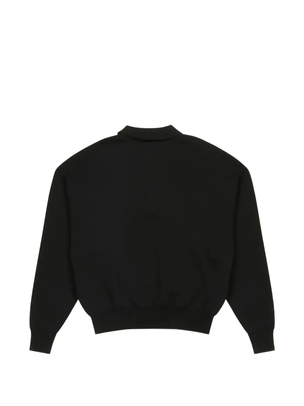 ENTIRE STUDIOS Poloshirt met kwartrits en logoplakkaat Zwart