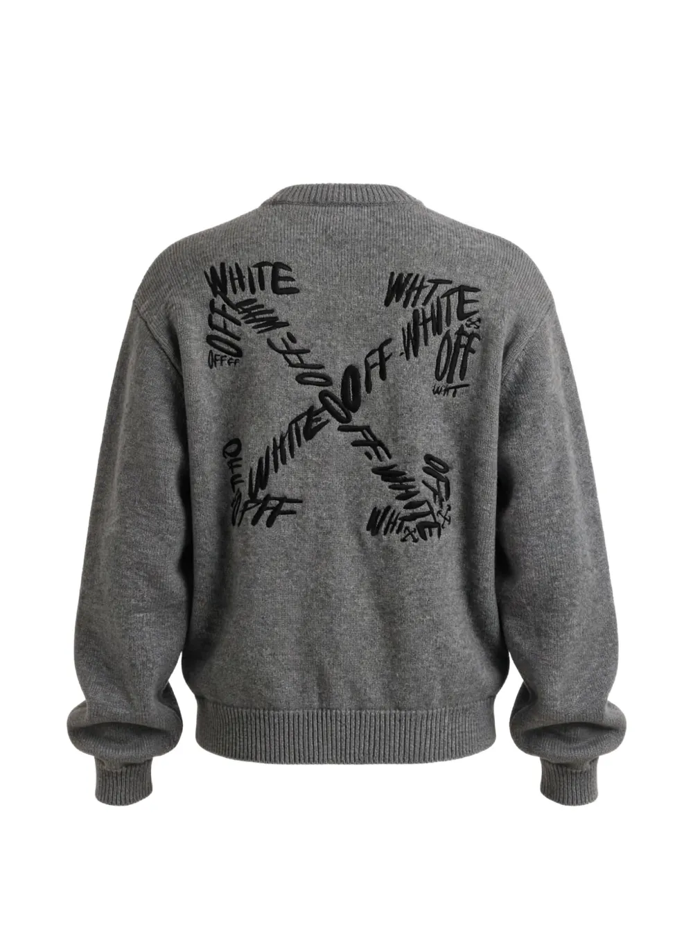 Off-White Kids Arrows logo-embroidered sweater Grijs